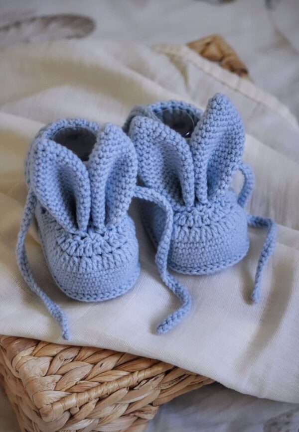 Bunny Booties – Baby Blue