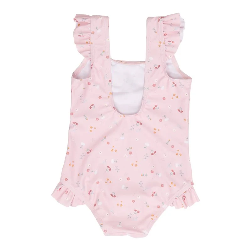 LITTLE DUTCH. Oλόσωμο μαγιό με βολάν για κορίτσια Little Pink Flowers